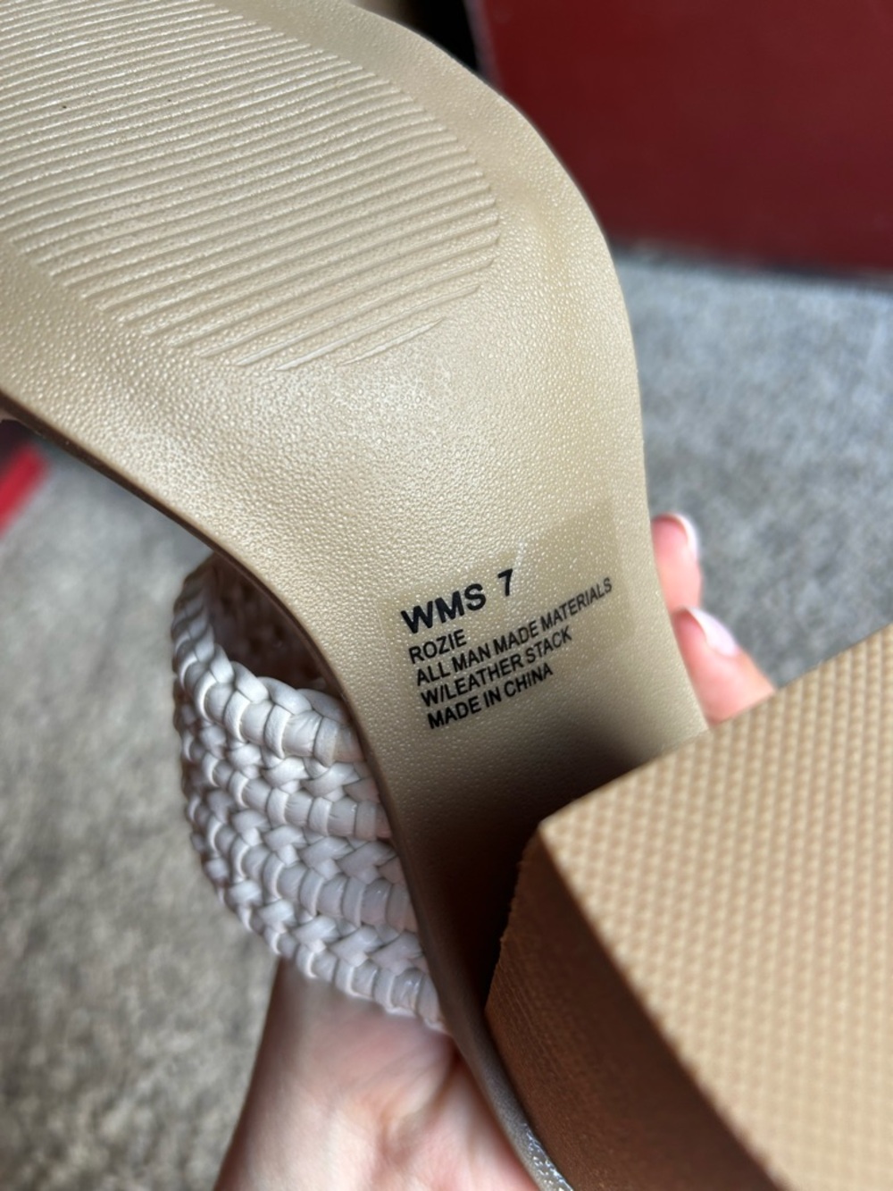 Dolce Vita Braided Two-Band Block Heel Mules - Cream - Picture 4 of 4